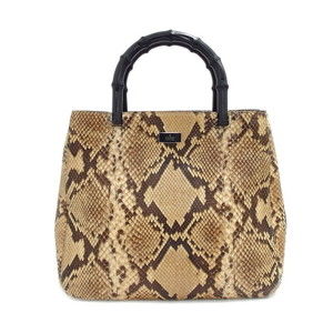 Gucci Handbag Python Bamboo Beige Black